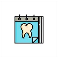 A tooth is in a calendar icon vector
