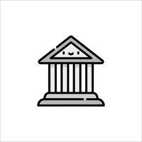 A building with a column and a smiley face vector