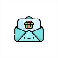 An envelope with a gift inside it vector