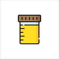 A jar of yellow liquid with a lid on it vector