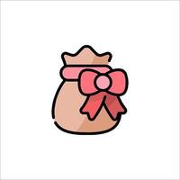 A bag with a bow on it, with a pink ribbon vector