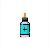 A bottle of medicine with a plus sign on it vector
