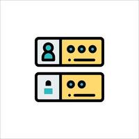 Two icons of a computer with a person and a lock vector