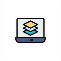 A laptop with a stack of books on it vector
