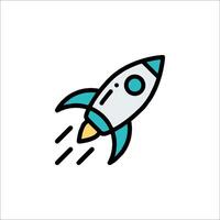 A rocket ship icon in a flat style vector