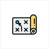 A line icon of a paper with a pencil on it vector