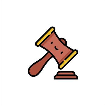 A judge's gavel icon on a white background vector