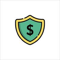 A shield with a dollar sign on it vector
