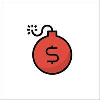 A bomb with a dollar sign on it vector