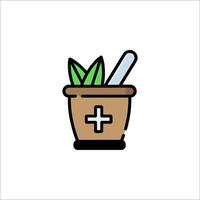 A pot with a plant and a cross on it vector