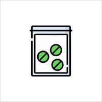 Pill bottle icon with pills in it vector