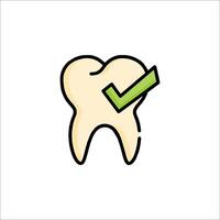 A tooth with a tick mark on it vector