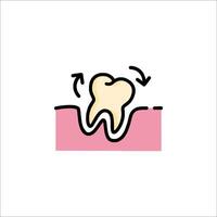 A tooth with a toothbrush on it vector