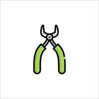 A green pliers icon on a white background vector