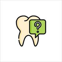 A tooth with question mark on it vector