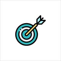 A dart and target icon on a white background vector