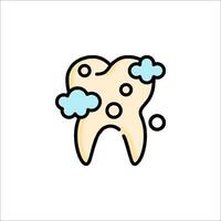 Tooth with bubbles and toothpaste icon vector