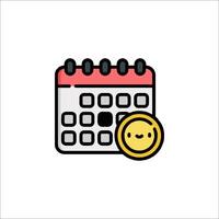 A calendar with a coin on it vector