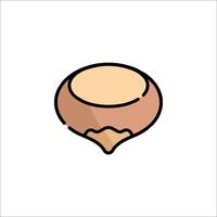An illustration of a nut on a white background vector