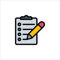 Checklist icon with pencil and check box illustration vector