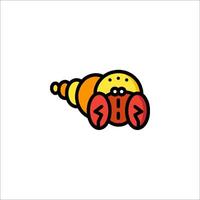 A cartoon crab with a red shell on it vector