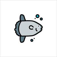 A fish with bubbles on it's head vector