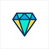 A diamond icon with a blue and yellow color scheme vector