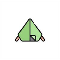 A green tent icon on a white background vector