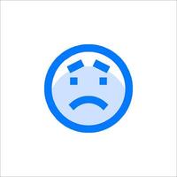 A sad face icon on a white background vector