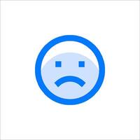 A sad face icon on a white background vector