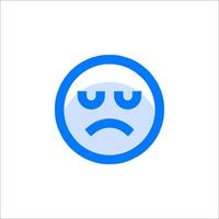 A sad face icon on a white background vector