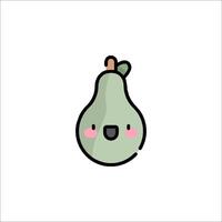 A cartoon pear with a smile on its face vector