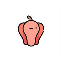 A cartoon pepper with a smile on it vector