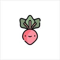 A cartoon radish with a smile on it vector