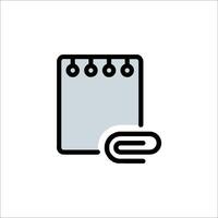 A notebook with a pen and paper icon vector