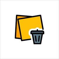 A yellow folder with a trash can icon vector