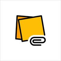 A yellow folder with a black line on it vector