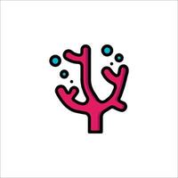 A coral icon with bubbles and dots vector