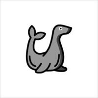 A seal with a tail and a long neck vector