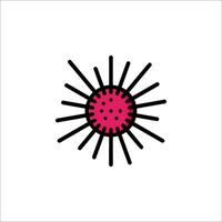 A red and pink virus icon on a white background vector