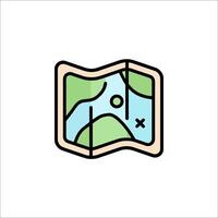 A map icon with a green and blue background vector