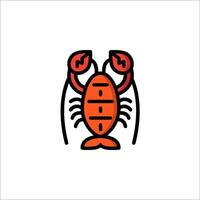 A lobster icon in a line style vector