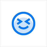 A smiley face with a blue border vector