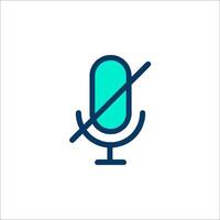 No microphone icon, line illustration vector