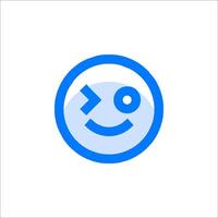 A smiley face with a blue circle in the middle vector