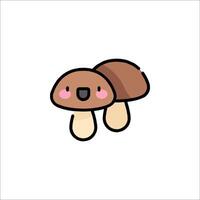 A cartoon mushroom with a smile on its face vector