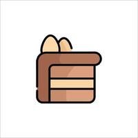 A piece of cake icon in a flat style vector