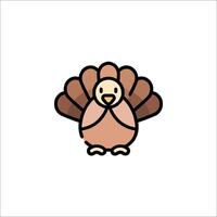 A cartoon turkey with a heart on its head vector