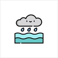 Rainy day icon, illustration, flat design, flat design, illustration, flat design vector