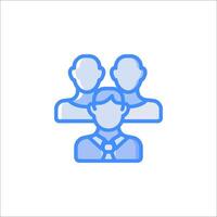 A group of people with a blue line icon vector